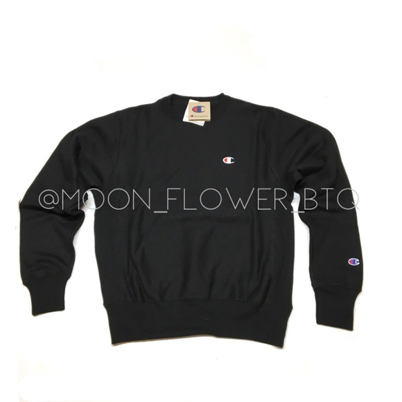 Champion Reverse Weave Crew Neck Sweatshirt Black - Picture 3 of 14